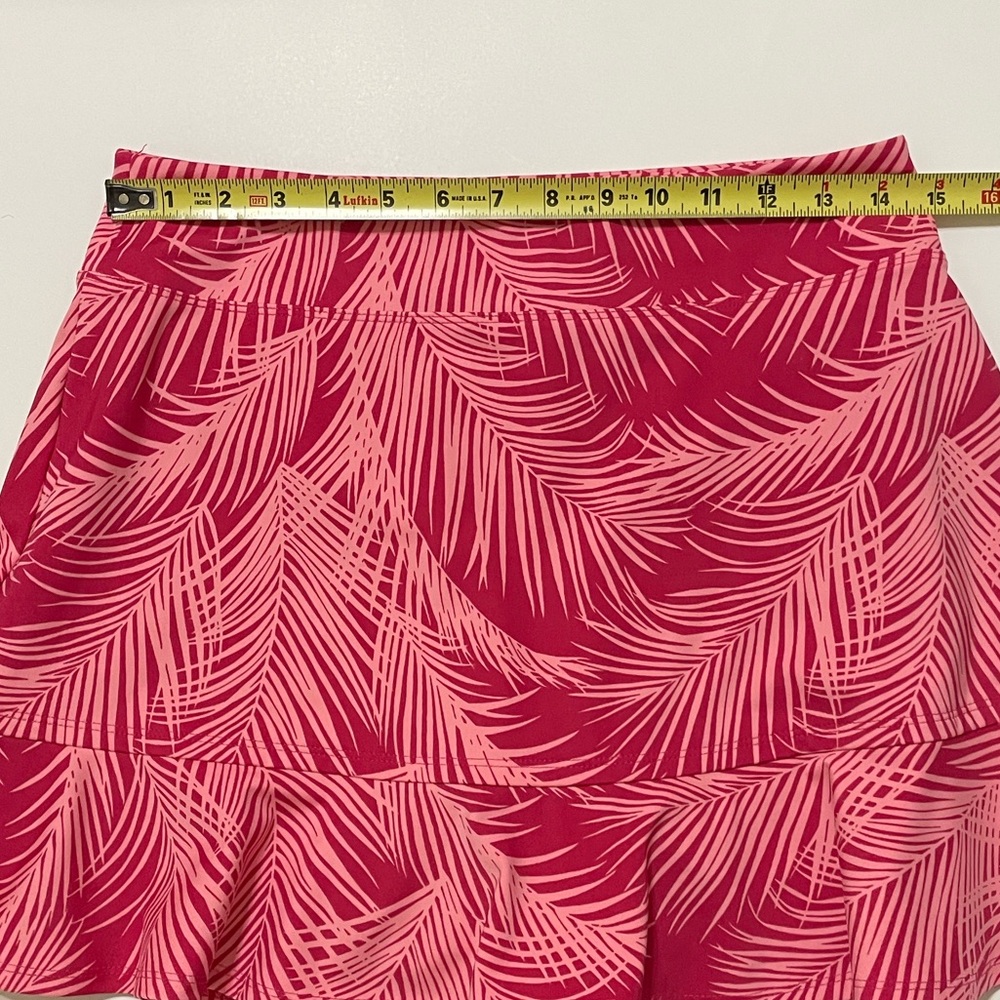 TOMMY BAHAMA Pink Palm Print Golf Pickleball Flounce Hem Activewear Skort Med - Picture 8 of 9